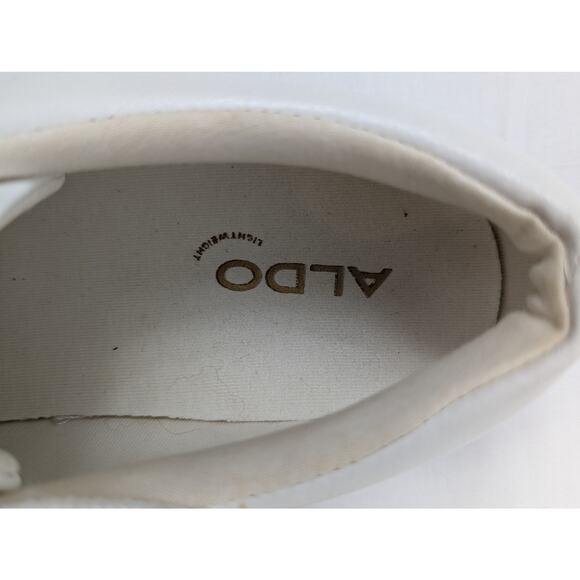 ALDO Dilathielle Solid White Sneakers Size 9 - Picture 4 of 9